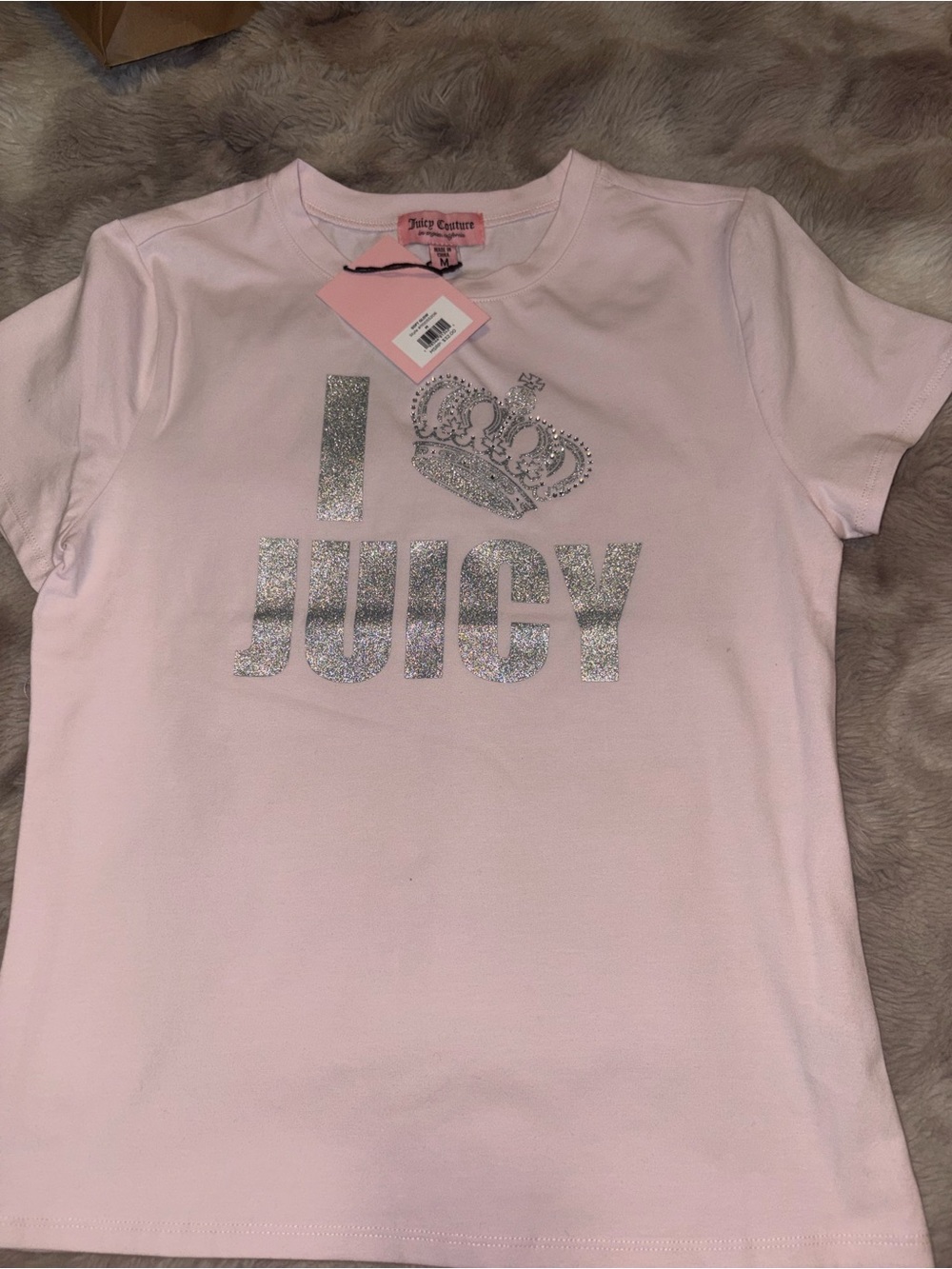 Juicy Couture Pink 'I ♥ JUICY' Glitter Tee